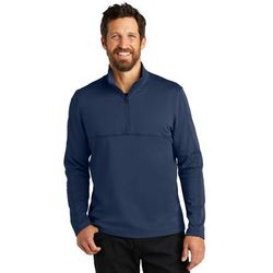 Port Authority F804 Smooth Fleece 1/4-Zip T-Shirt in River Blue Navy size XL | Polyester