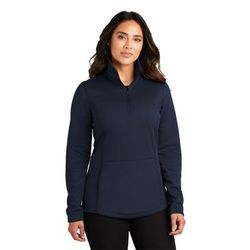Port Authority L804 Women's Smooth Fleece 1/4-Zip T-Shirt in River Blue Navy size Medium | Polyester