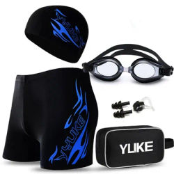 Le plus récent ensemble de natation pour hommes maillot de bain lunettes casquette sac de transport grande taille maillots de bain hommes maillot de bain maillot de bain plage Boxer Shorts