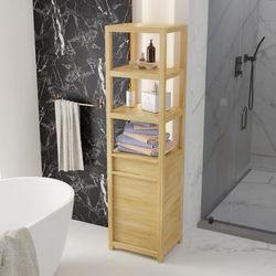 Pacifica Teak Linen Tower and Tilt Out Hamper
