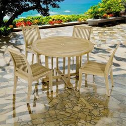 Laguna 5pc Teak Round Dining Set