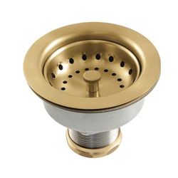 Kingston Brass K112BB Tacoma Snap-N-Tite Sink Basket Strainer, Brushed Brass - Kingston Brass K112BB