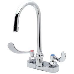 Zurn Industries Z812B4-XL Deck Mount Faucet w/ 2.2 gpm Aerator - 5 3/8" Swivel Gooseneck Spout, 4" Centers