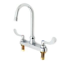 Zurn Industries Z871B4-XL-3F Deck Mount Lavatory Faucet w/ 0.5 Spray Outlet - 5 3/8" Gooseneck Spout, Chrome