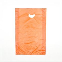 LK Packaging CH21OE Merchandise Bag w/ Handle - 13" x 21", 0.7 mil HDPE, Orange, Case of 500