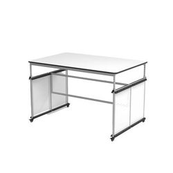 Luxor DTTB001 Makerspace & Science Lab Modular Table - 60.25" W x 39.25" D x 32" to 38" H, Steel, White