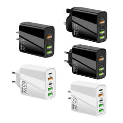 Chargeur USB type-c 65W PD Quick Charge 3.0 5 ports adaptateur secteur mural pour téléphone prise