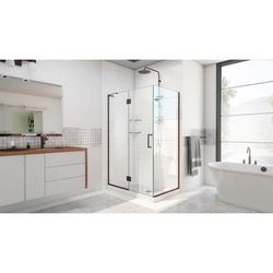 Dreamline DreamLine Unidoor-X 30 3/8 inch W x 30 inch D x 72 inch H Frameless Hinged Shower Enclosure in Oil Rubbed Bronze E12430-06