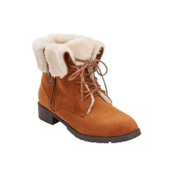 Wide Width Women's The Leighton Weather Boot by Comfortview in Cognac (Size 8 1/2 W)