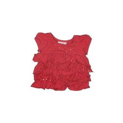 Justice Short Sleeve Top Red Ruffles Tops - Size 3 Month