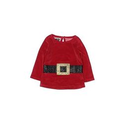 Mudpie Baby Long Sleeve Top Red Square Tops - Size 9-12 Month