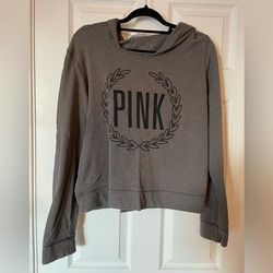 Pink Victoria's Secret Tops | Cropped Vs Hoodie | Color: Gray | Size: L