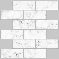 Peel And Stick Sticktiles by RoomMates in Subway Carrara Marble