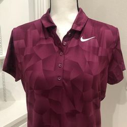 Nike Tops | Arnold Palmer's Bay Hill Club Nike Golf Maroon/Burgundy Polo Large | Color: Pink/Red | Size: L
