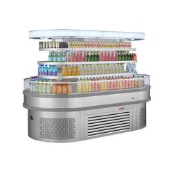 Turbo Air TIOM-48RSRS-N 48" Horizontal Island Open Air Cooler w/ 4 Levels, 220v/1ph, Silver
