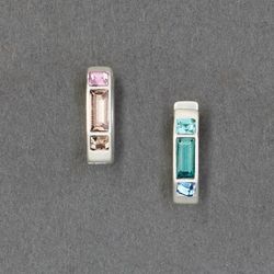 Lucky Brand Multi Color Stone Huggie Hoop Earring - Women's Ladies Accessories Jewelry Earrings in Silver