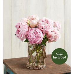 1-800-Flowers Everyday Gift Delivery Precious Peony Bouquet 10 Stems W/ Wicker Vase