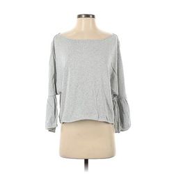 MADE IN ITALY 3/4 Sleeve Top Gray Boatneck Tops - Women's Size 1