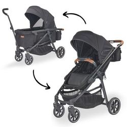 Larktale Crossover (2 Seater) Convertible Stroller Wagon - Byron Black