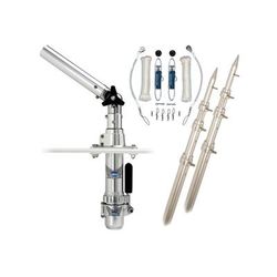 RUPP Marine Top Gun Outrigger Kit w/15' Poles & Complete Single Line Rigging Kit w/Klickers Release Clips Classic RAD-TPGN-15T