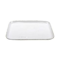 GET CS-119-UM 12 3/4" x 9 1/2" Rectangular Platter - Melamine, Cream, 12/Case, White