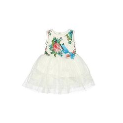 Baby Kids Dress: White Floral Motif Skirts & Dresses - Size 6-9 Month