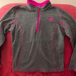 The North Face Shirts & Tops | Girls North Face Glacier 1/4 Zip Up Fleece Gray/Pink Size Xxs | Color: Gray | Size: 5g