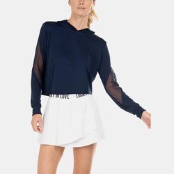 Lucky in Love Cindy Crop Hoodie Women's Tennis Apparel Midnight