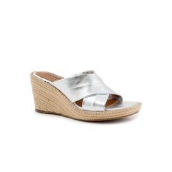 Women's Hastings Heeled Sandal by SoftWalk in Silver (Size 12 M)