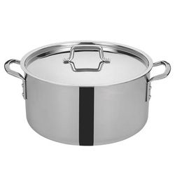 Winco TGSP-20 20 qt Stainless Steel Stock Pot w/ Cover - Induction Ready, Tri-Gen