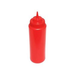 Thunder Group PLTHSB032RW 32 oz Wide Mouth Squeeze Bottle - Plastic, Red