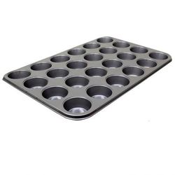 Thunder Group SLKMP024 24 Compartment Mini Muffin Pan w/ Non-Stick Coating, Carbon Steel, 3 1/2 oz. Each, Gray