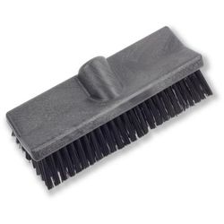Carlisle 40423EC03 10" Dual Surface Floor Scrub Brush Head - Split Shape, Poly/Plastic, Black
