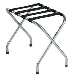 Hospitality 1 Source LRSTD01 Folding Luggage Rack w/ 2 1/4" Black Straps - 22"W x 16 1/2"D x 20"H, Hammerstone