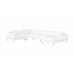 Bergamo Power Motion Extended Right Sectional Sofa White