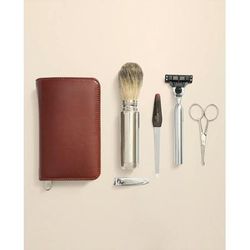 Brooks Brothers Men's Leather Grooming Kit | Brown