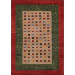 "Pasargad Home Tribal Collection Hand-Knotted Lamb's Wool Area Rug- 5' 1" X 7' 2" - Pasargad Home 028426"