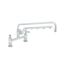 T&S B-0220-U18-CR Deck Mount Faucet - 18" Swing Spout, 16" Spray Arm, Chrome