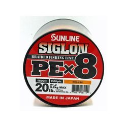 Sunline Siglon PEx8 8-Strand Braided Line 20lb 1968yd Orange Tight Weave Low Diameter 63053852