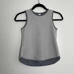 Athleta Shirts & Tops | Athleta Girl Tank Top Gray White Athletic Mesh Overlay Girls Size M Shirt Top | Color: Gray/White | Size: Mg