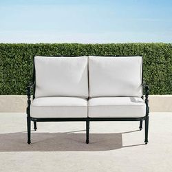 Carlisle Loveseat with Cushions in Onyx Finish - Indigo, Quick Dry - Frontgate