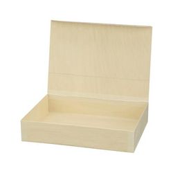 VerTerra TG-CB-1X8 Collapsible To Go Box w/ Attached Lid - 8" x 12" x 2", Balsa Wood/Rice Paper