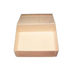 VerTerra TG-CB-1X8 Collapsible To Go Box w/ Attached Lid - 8" x 12" x 2", Balsa Wood/Rice Paper