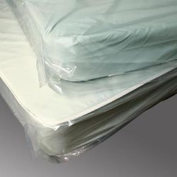 LK Packaging KP49 Twin Sized Pillow Top Mattress Bag w/ Vent Holes - 90"L x 39"W x 10" SG, 4 mil LDPE, Clear