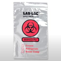 LK Packaging LAB220609 Lab-Loc Reclosable 2-Wall Specimen Bags - 6" x 9", Polyethylene, Clear