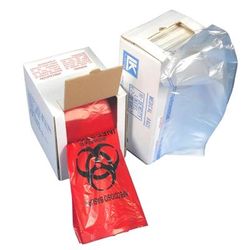 LK Packaging LBOR3143RE Liner Bags for Biohazard Waste Cans - 43"L x 31"W, 1.5 mil LDPE, Red