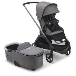 Bugaboo Dragonfly Complete Lightweight Compact Stroller + Bassinet - Graphite / Grey Melange / Grey