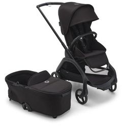 Bugaboo Dragonfly Complete Lightweight Compact Stroller + Bassinet - Black / Midnight Black / Midnig