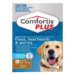 Comfortis Plus (Trifexis) For Xlarge Dogs (27.1-54kg) Brown 12 Chews