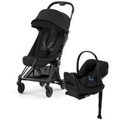 Cybex COYA Compact Stroller + Cloud G Lux SensorSafe Travel System Bundle - Matte Black / Sepia Blac
